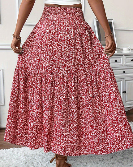 Women's Boho Floral Maxi Skirt Skirts