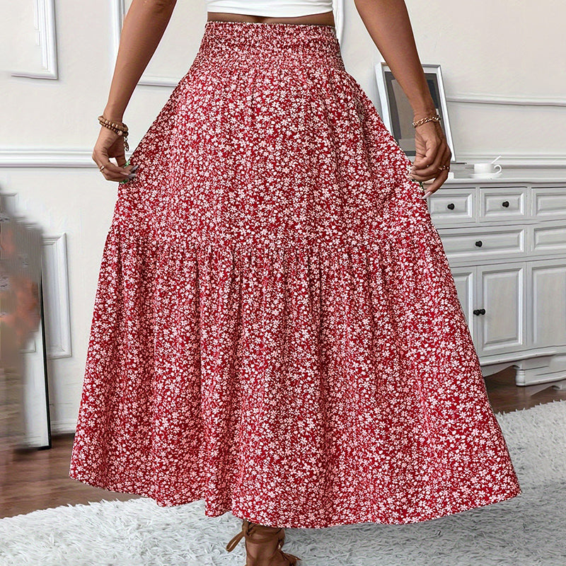 Women's Boho Floral Maxi Skirt Skirts