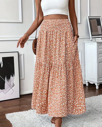 Women's Boho Floral Maxi Skirt Skirts