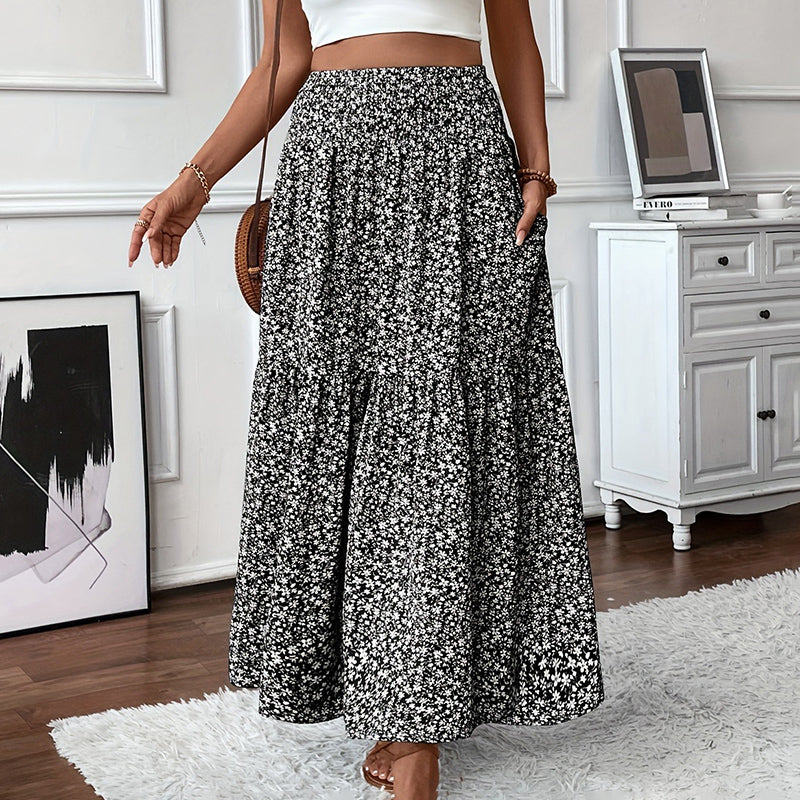 Women's Boho Floral Maxi Skirt Skirts