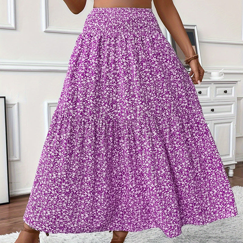 Women's Boho Floral Maxi Skirt Skirts