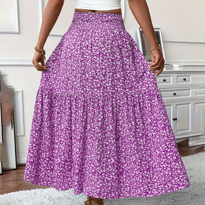 Women's Boho Floral Maxi Skirt Skirts