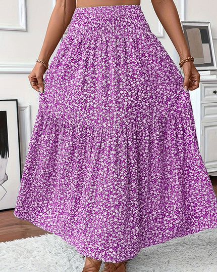 Women's Boho Floral Maxi Skirt Skirts