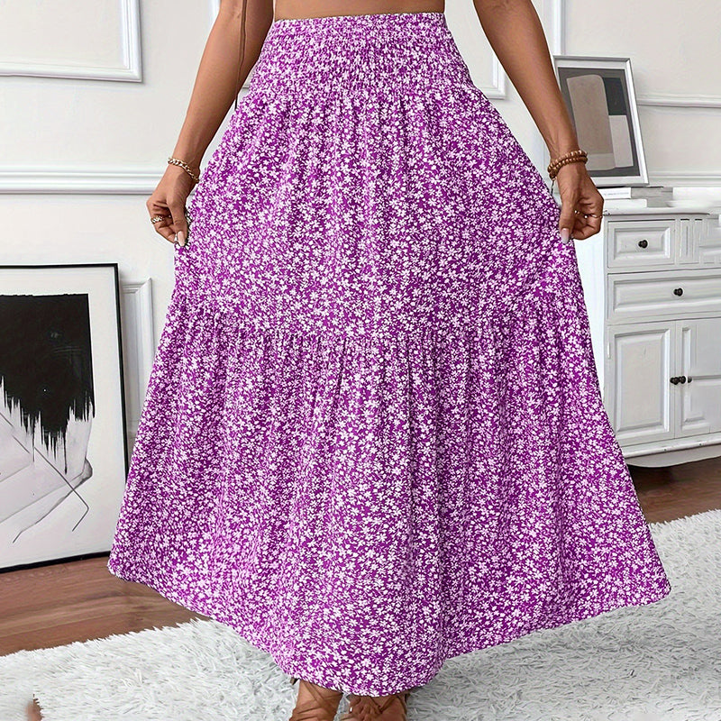 Women's Boho Floral Maxi Skirt Skirts