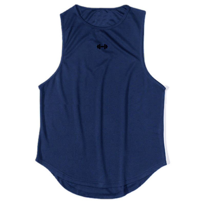 Men's Quick-Dry Sleeveless Fitness Vest Dark Blue T-Shirts