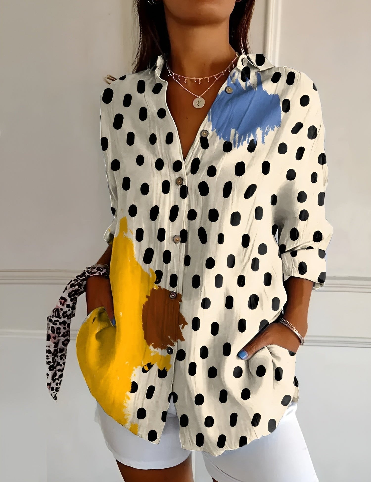 Saffron | Printed Blouse - OKOHOKO™ FASHION