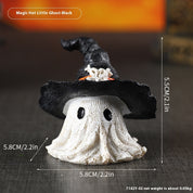 Resin Halloween Wizard Hat Ghost Ornament Black Halloween Decorations