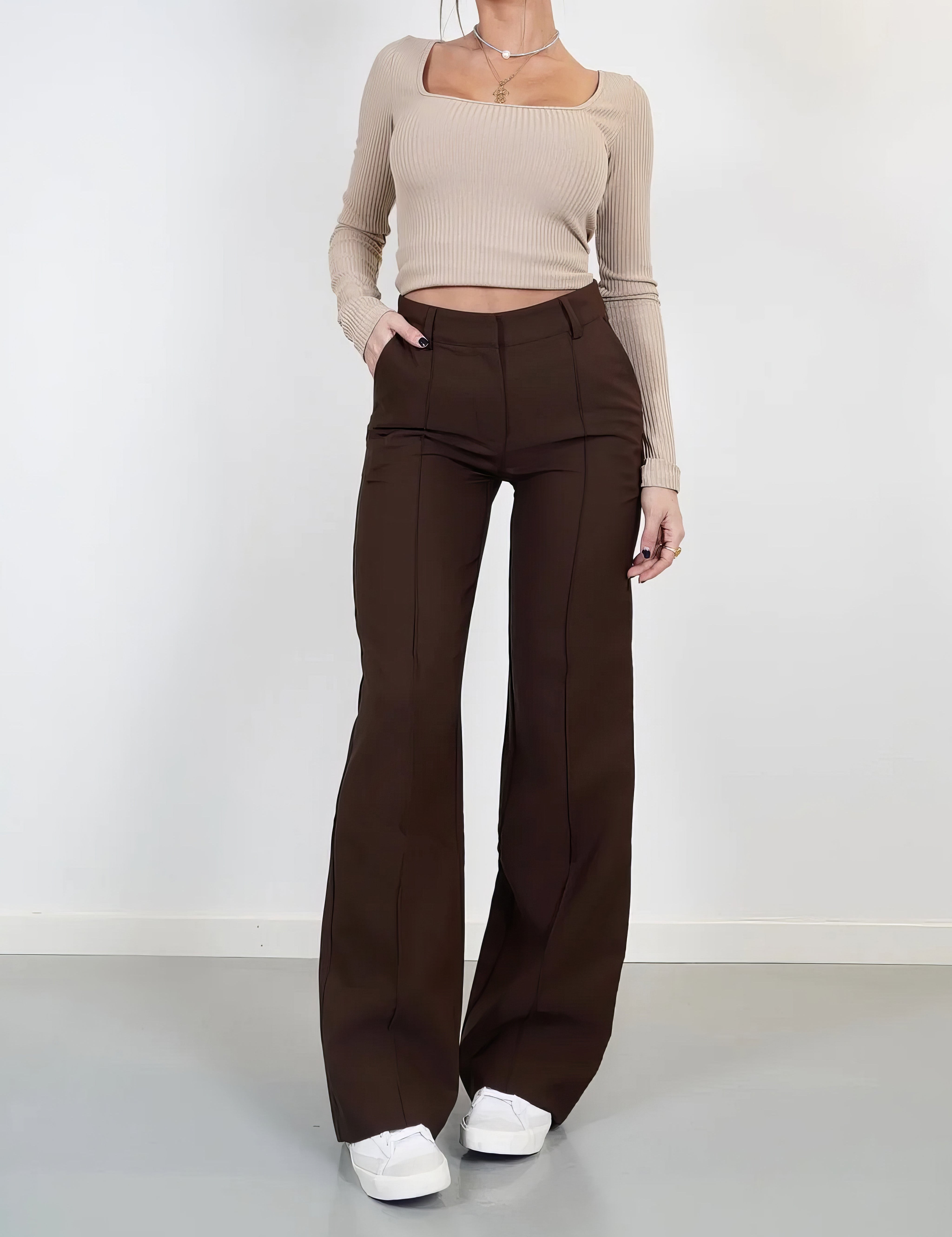 EVA | WIDE TROUSERS Brown