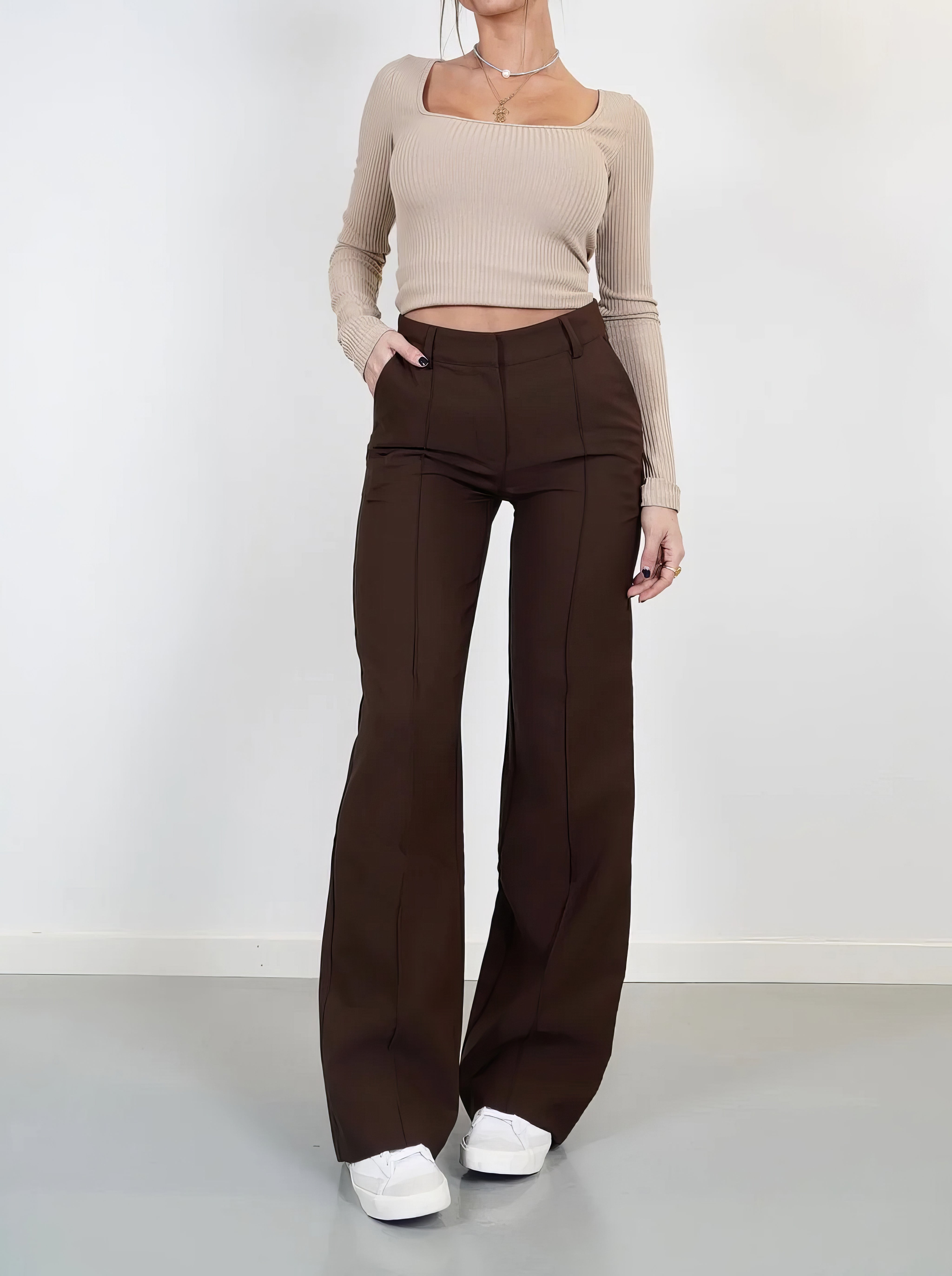 EVA | WIDE TROUSERS Brown
