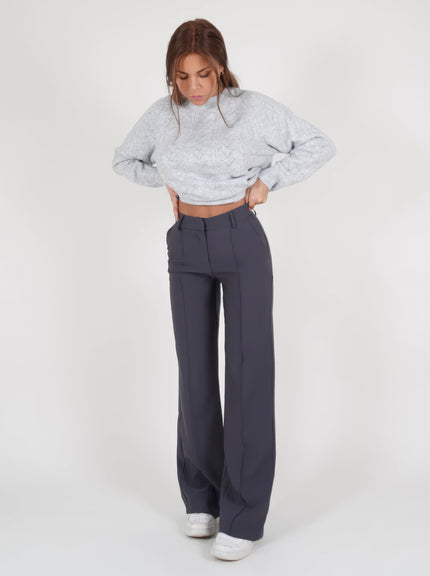 EVA | WIDE TROUSERS Grey