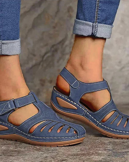 Woman Summer Vintage Orthopedic PU Leather Sandals Shoes & Sandals