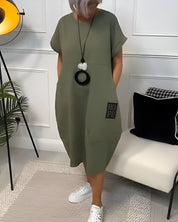 Ivy | Stylish Short-Sleeve Casual Dress - OKOHOKO™ FASHION