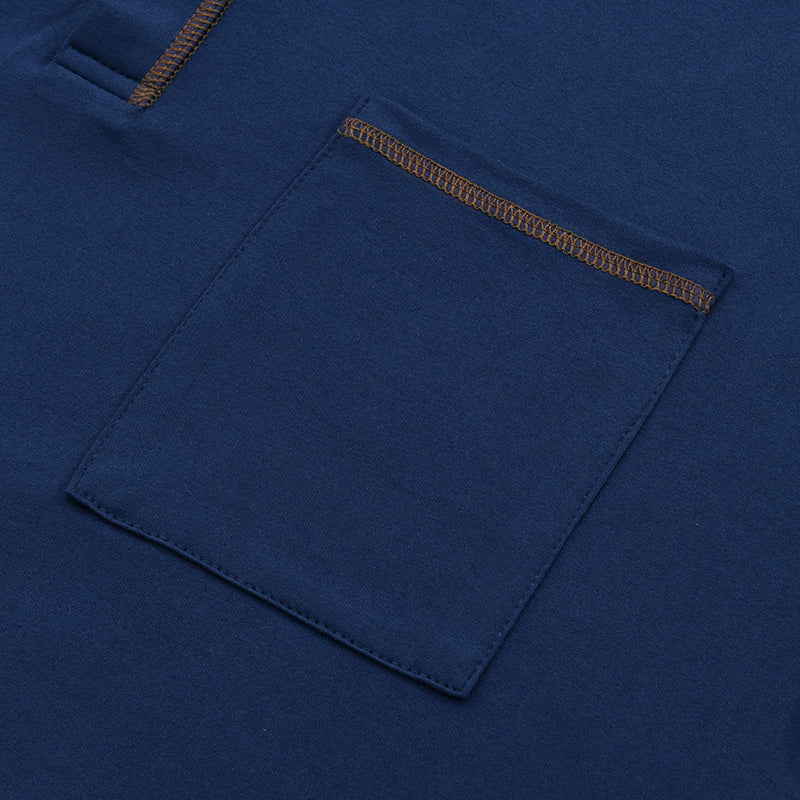 100% Cotton Colorblock Henley T-Shirt for Stylish Men T-Shirts