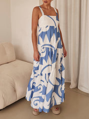 Enchanting Geometric Print Maxi Dress Dresses