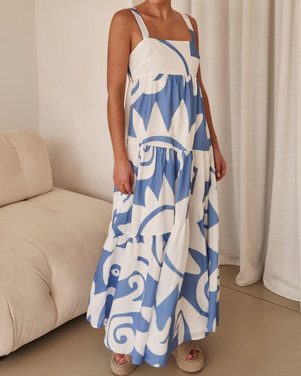 Enchanting Geometric Print Maxi Dress Dresses
