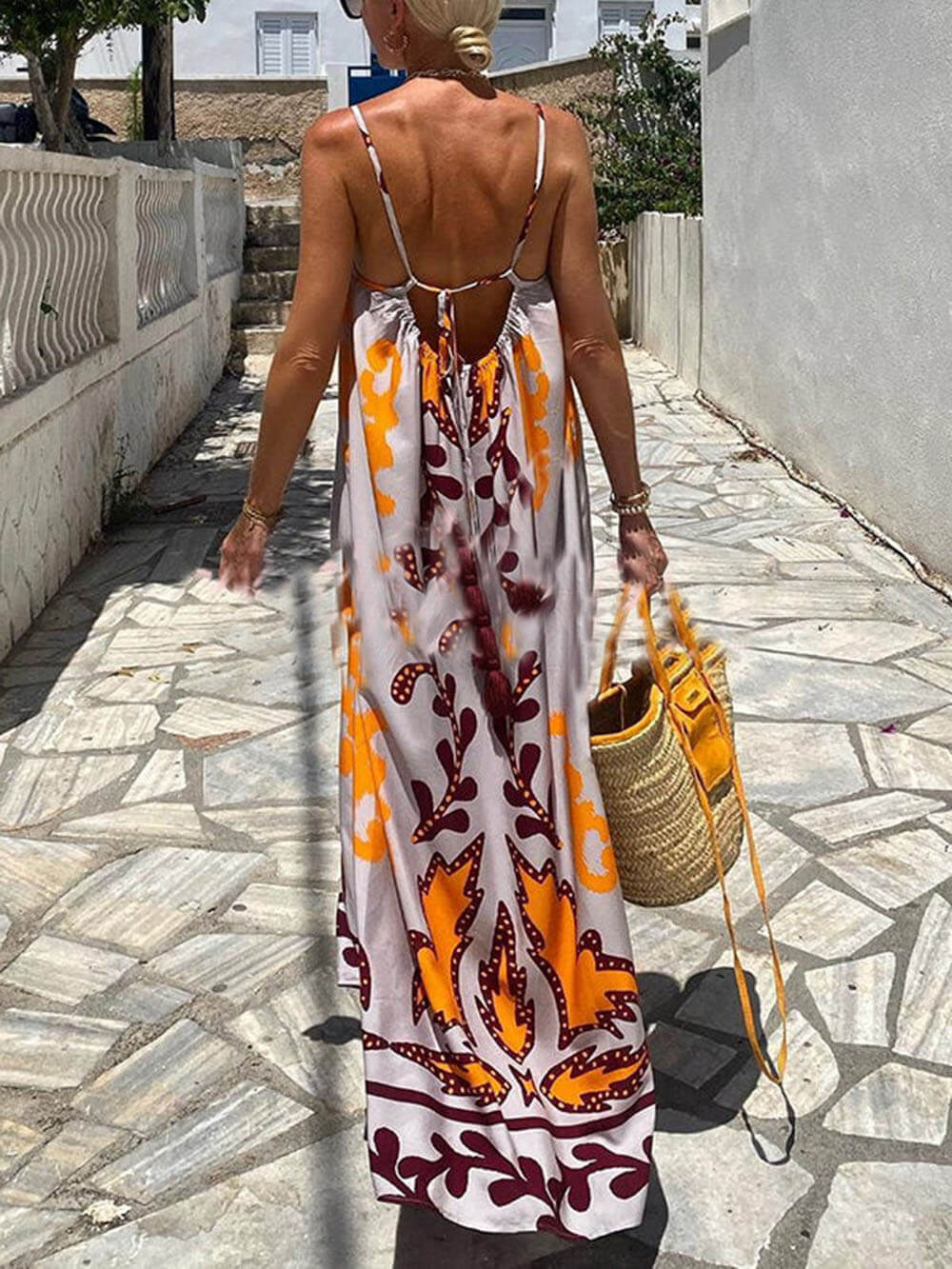 Loose Ethnic Printed Cami Maxi Dress Dresses