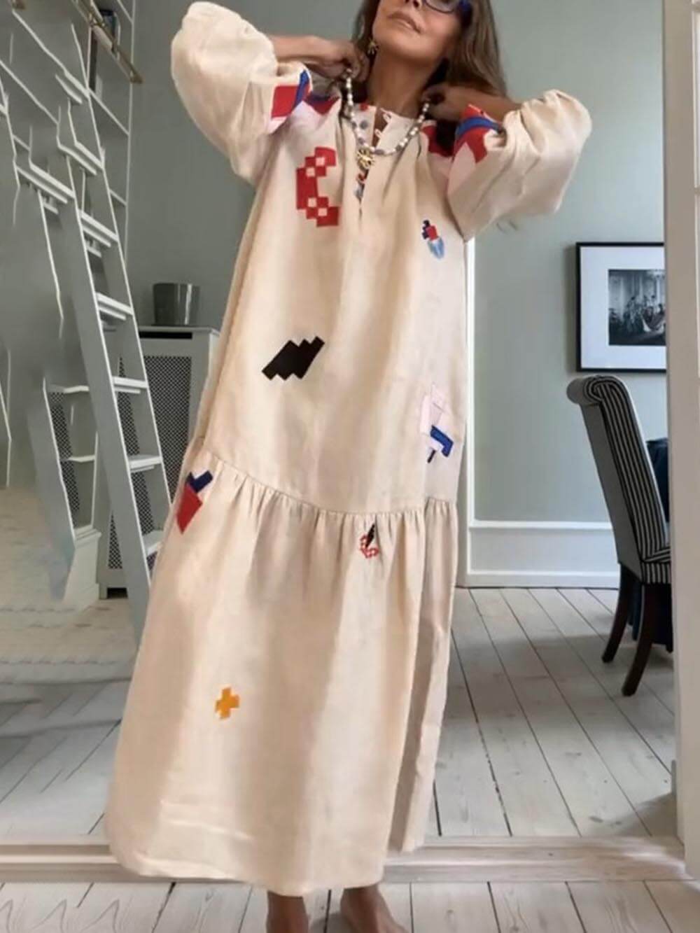 Unique Ethnic Printed Lightweight Maxi Dress Dresses