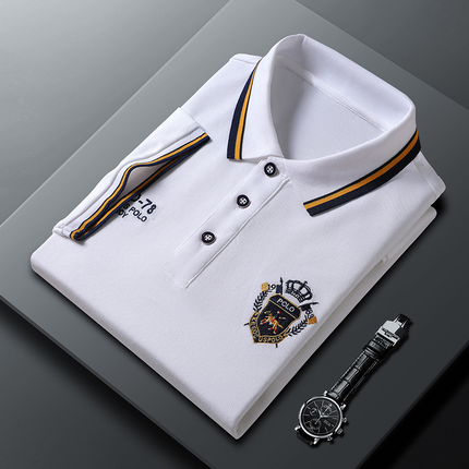 Men's Signature Stitched Luxury Polo Shirt White Polo Shirts