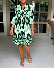 Lavira Elegant Midi Dress Green Dresses