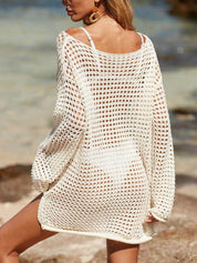Cutout Knitted Beach Bikini Sun Protection Cover-Up Dresses