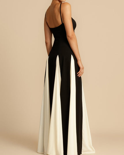Elegance Panelled Tulle A-line Slip Maxi Dress Dresses