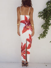 Abstract Unforgettable Floral Print Maxi Dress Dresses