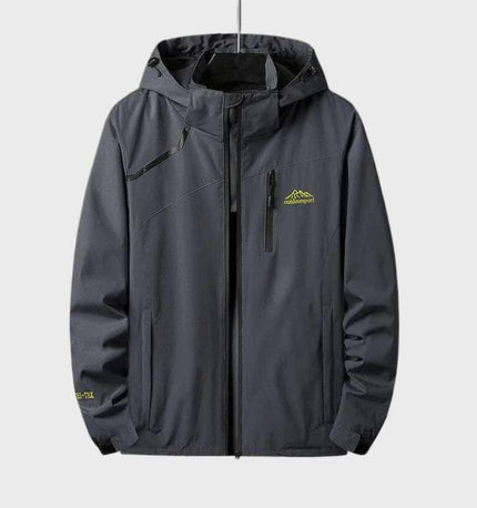 Men's Lightweight Windproof and Waterproof Hooded Jacket Dark Gray Jacket