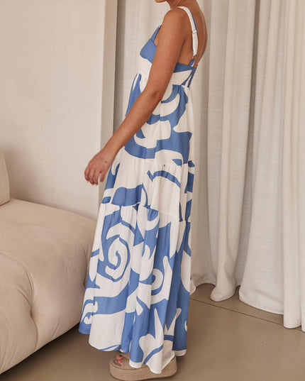 Enchanting Geometric Print Maxi Dress Dresses