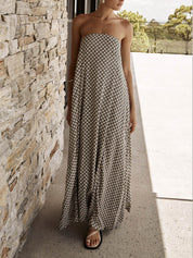 Bohemian Diamond Print Maxi Dress Dresses