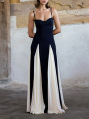 Elegance Panelled Tulle A-line Slip Maxi Dress Dresses