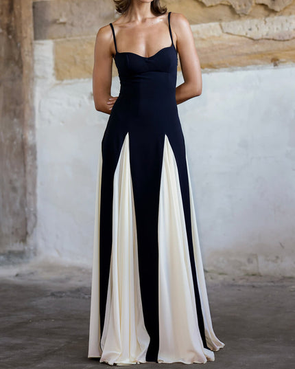 Elegance Panelled Tulle A-line Slip Maxi Dress Dresses