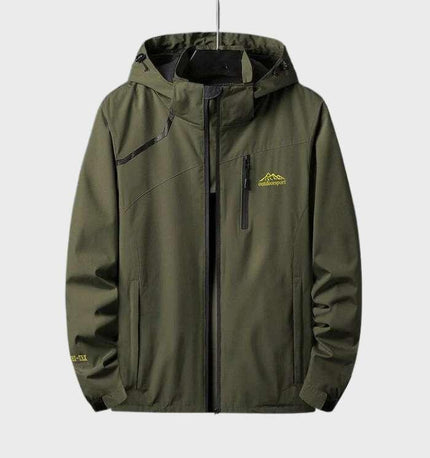 Men's Lightweight Windproof and Waterproof Hooded Jacket Army Green Jacket
