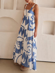 Enchanting Geometric Print Maxi Dress Dresses