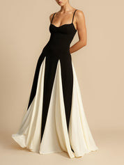 Elegance Panelled Tulle A-line Slip Maxi Dress Dresses