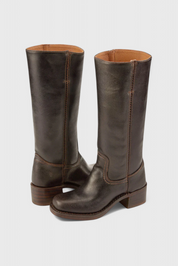 Grace Modern Classic Leather Boots – All-Season Comfort & Style Dark Brown Boots