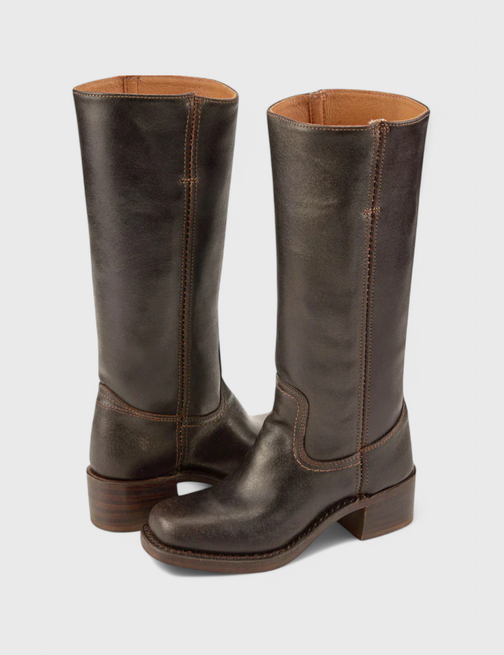 Grace Modern Classic Leather Boots – All-Season Comfort & Style Dark Brown Boots