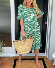 Paula | Elegant Midi Dress Green Dresses