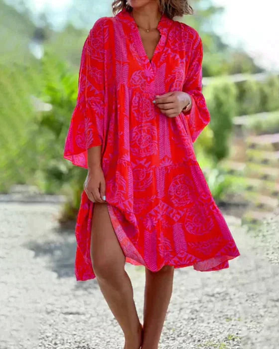 Amelia Boho Cotton Dress – Flowy Summer Midi with Ruffle Dresses