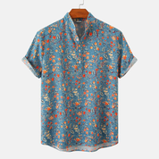 Men's Casual Shirt with Unique Design Blue Shirts