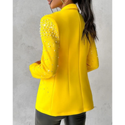 Women's Pearl-Embellished Tailored Blazer Blazer