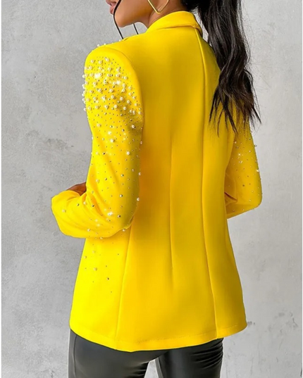 Women's Pearl-Embellished Tailored Blazer Blazer
