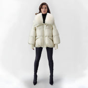 Stylish Winter Coat with Luxury White Parka jacket
