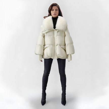 Stylish Winter Coat with Luxury White Parka jacket