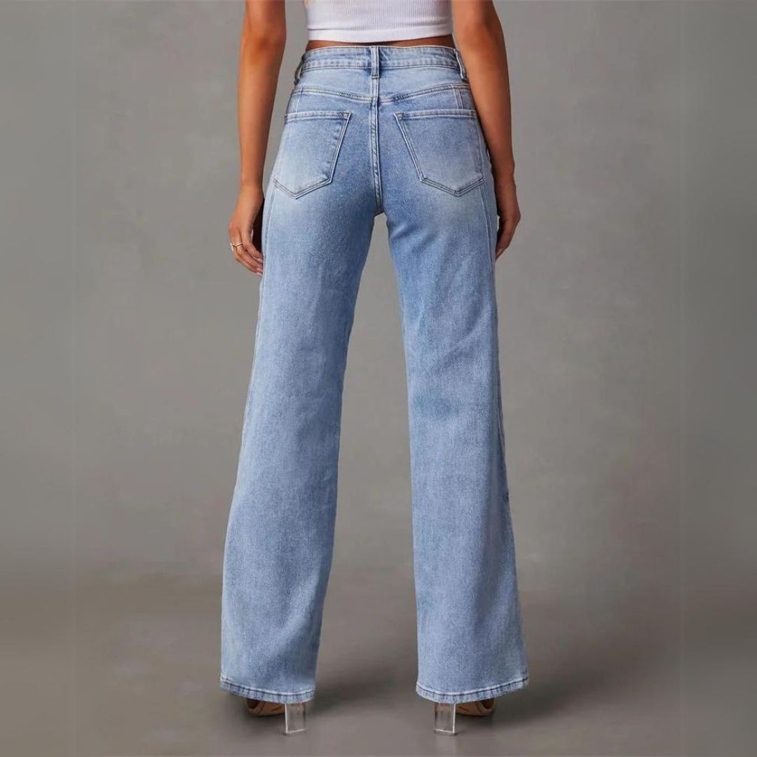 Cate | Flared Denim Jeans Pants