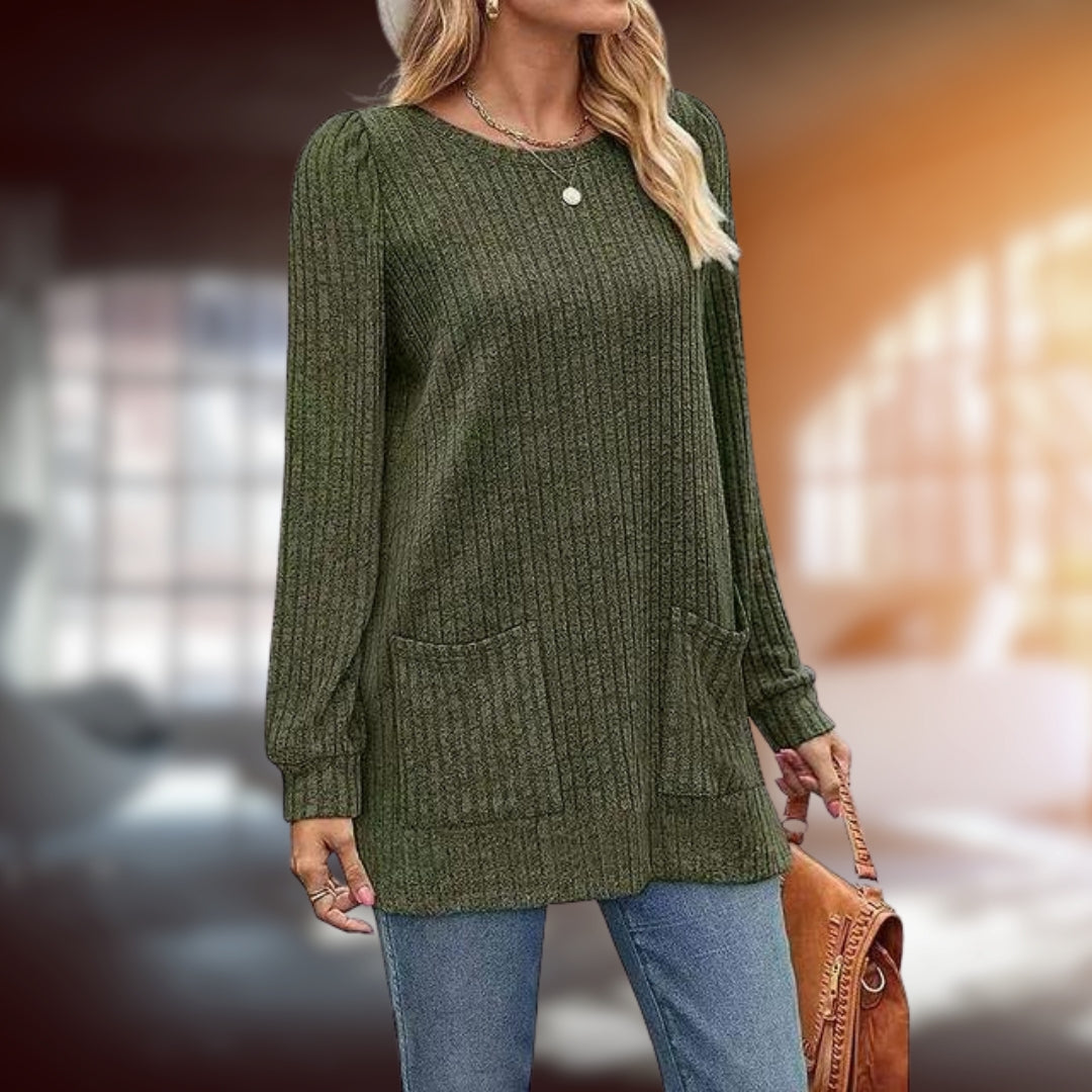 Colina | Elegant Pullover Army Green