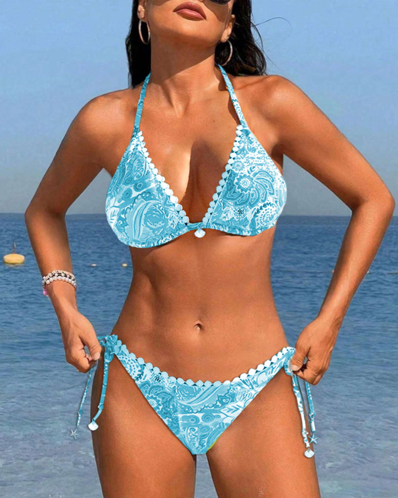 Amara | Colourful Patchwork Triangle Bikini Set TOP