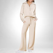 Alesha | Stylish Two-Piece Loungewear Set Beige