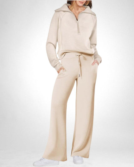 Alesha | Stylish Two-Piece Loungewear Set Beige