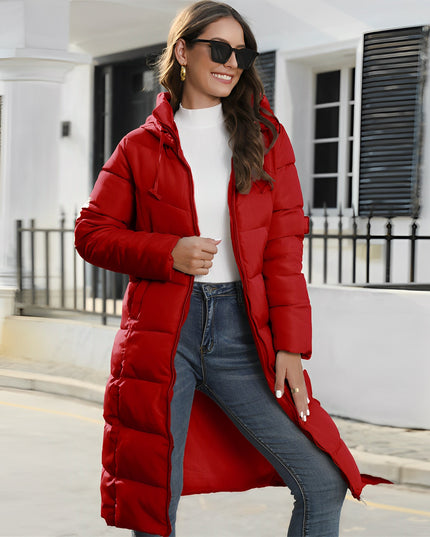 Women's Slim Fit Cotton Padded Jacket Red Cotton Padded Jacket