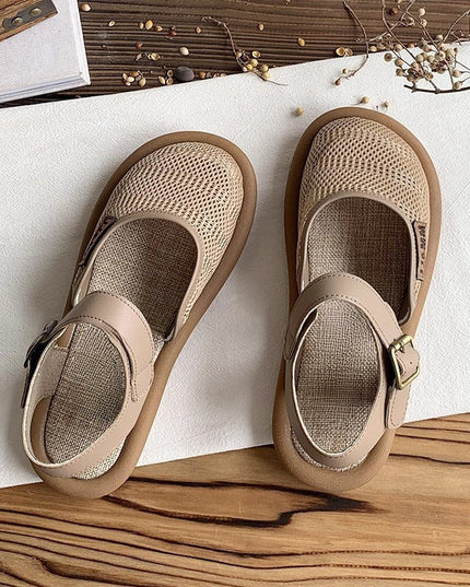 Women Casual Shoes Flat Bottom Breathable sandals Khaki Women's Sandals